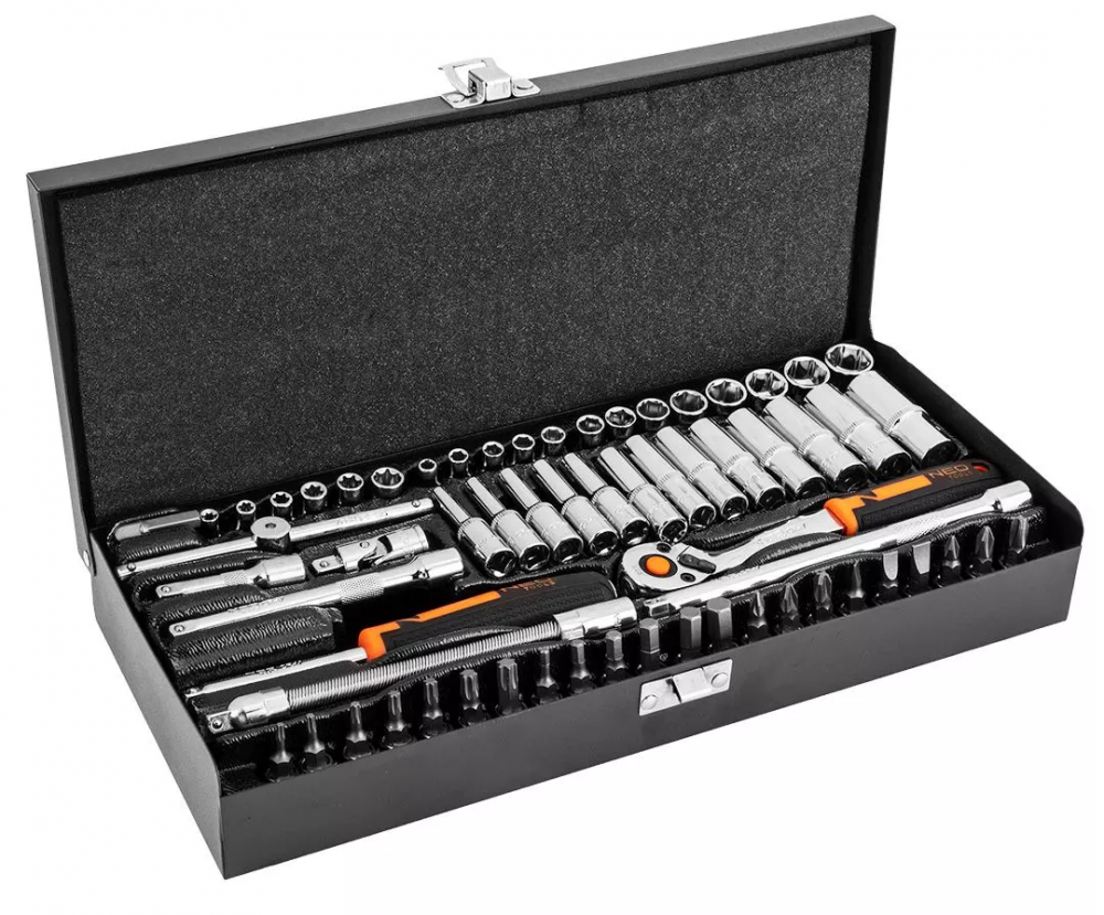 Trusa Chei 63 piese 1/4" multifuncționale, Tubulare, CrV/  Set de chei tubulare 63 piese [5]