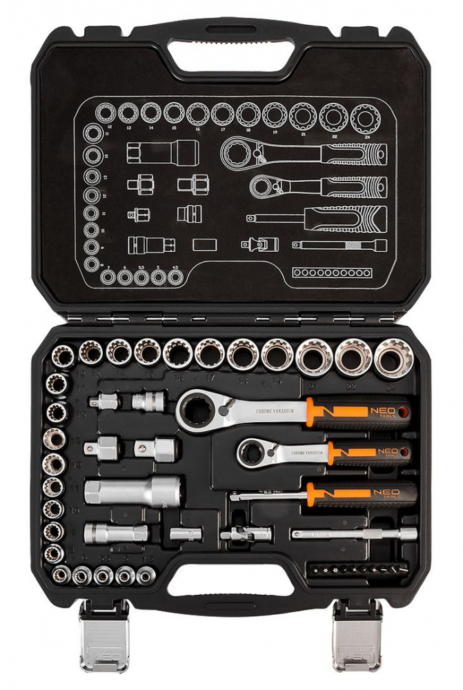 Trusa Chei, Set de chei tubulare 1/4„ + 3/8”, 46 buc. 10-019 NEO [9]