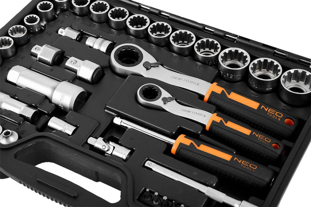 Trusa Chei, Set de chei tubulare 1/4„ + 3/8”, 46 buc. 10-019 NEO [7]