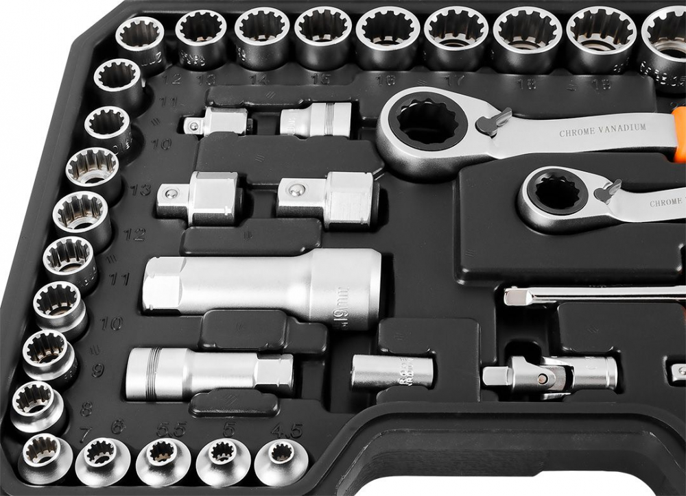 Trusa Chei, Set de chei tubulare 1/4„ + 3/8”, 46 buc. 10-019 NEO [2]