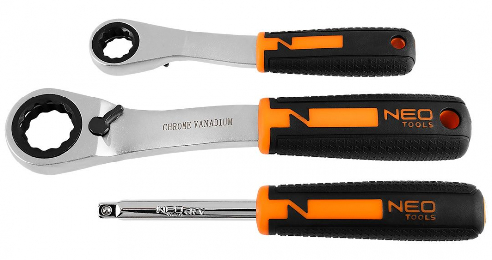 Trusa Chei, Set de chei tubulare 1/4„ + 3/8”, 46 buc. 10-019 NEO [4]