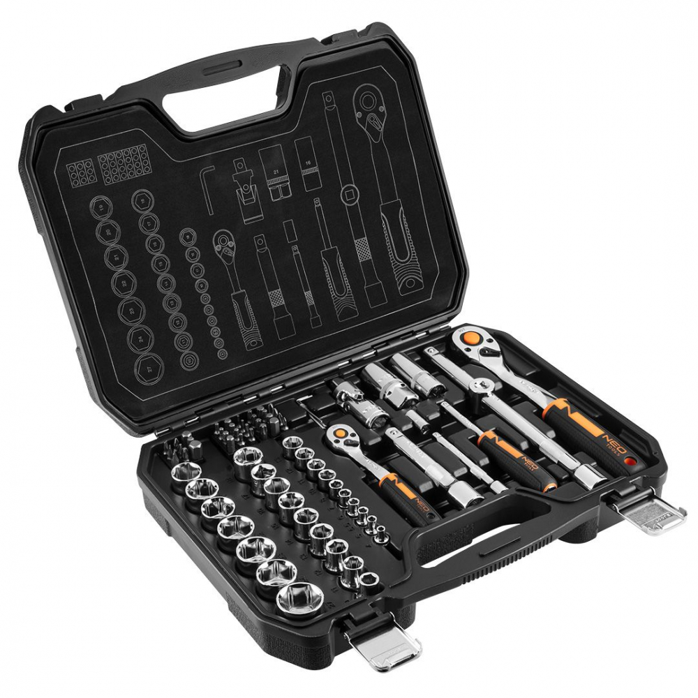 Trusa Chei 58 piese 1/2" multifuncționale, Tubulare, CrV/  Set de chei tubulare 58 piese [1]