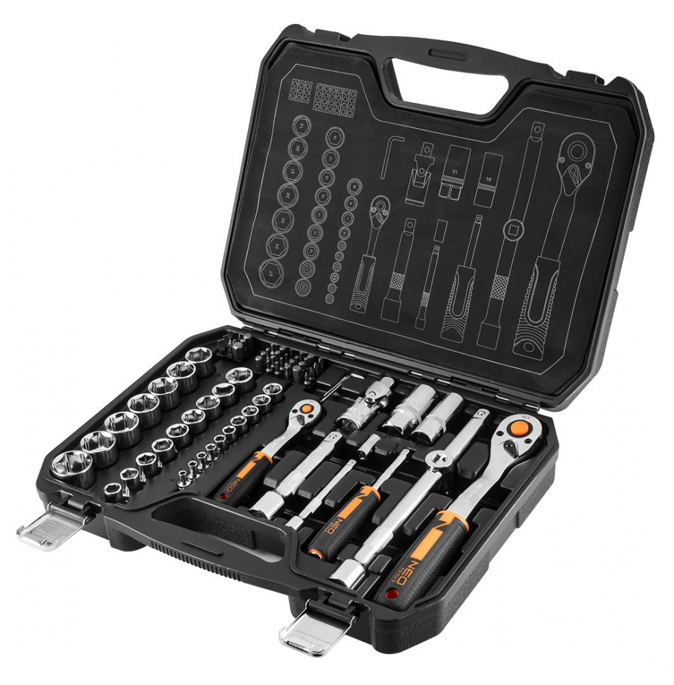 Trusa Chei 58 piese 1/2" multifuncționale, Tubulare, CrV/  Set de chei tubulare 58 piese [3]