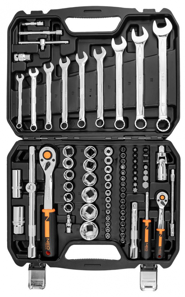 Trusa Chei 82 piese ½" și ¼" multifuncționale, Tubulare, CrV/  Set de chei tubulare 82 piese [2]
