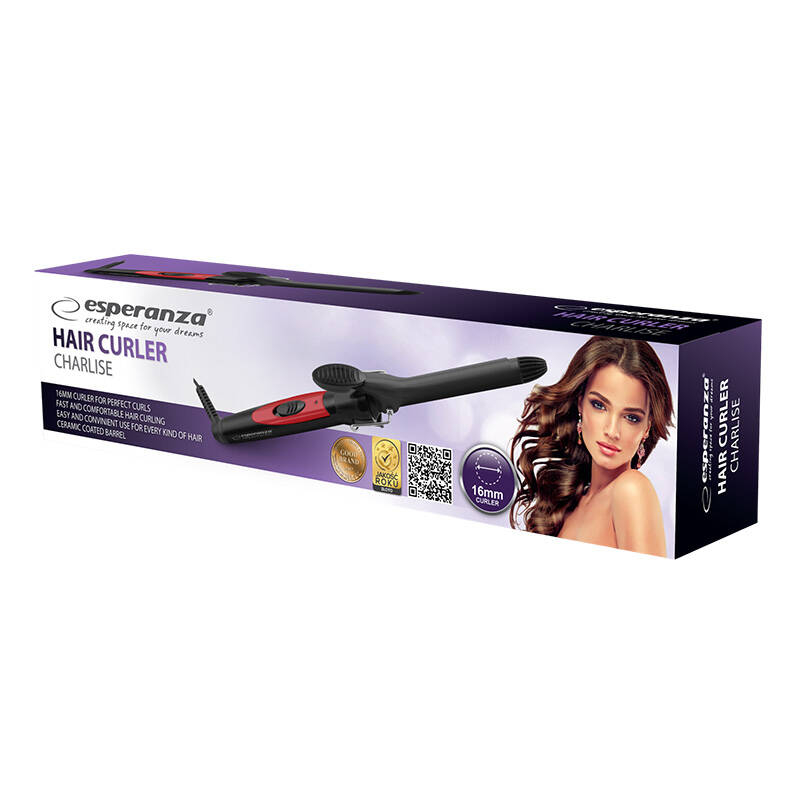 Ondulator Esperanza Charlise EBL003 Black&red, placa de par [2]
