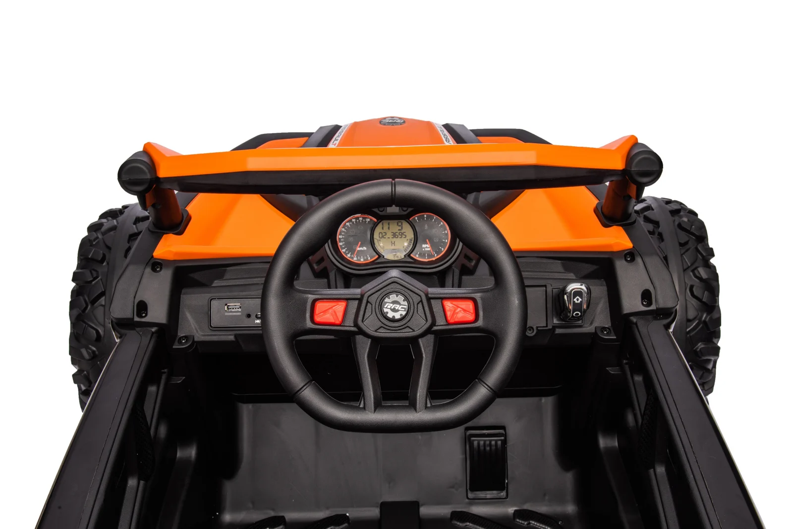 Masina UTV electric 4x4, BJJH105, 120W, 12V, 14Ah, premium, portocaliu, copii [7]