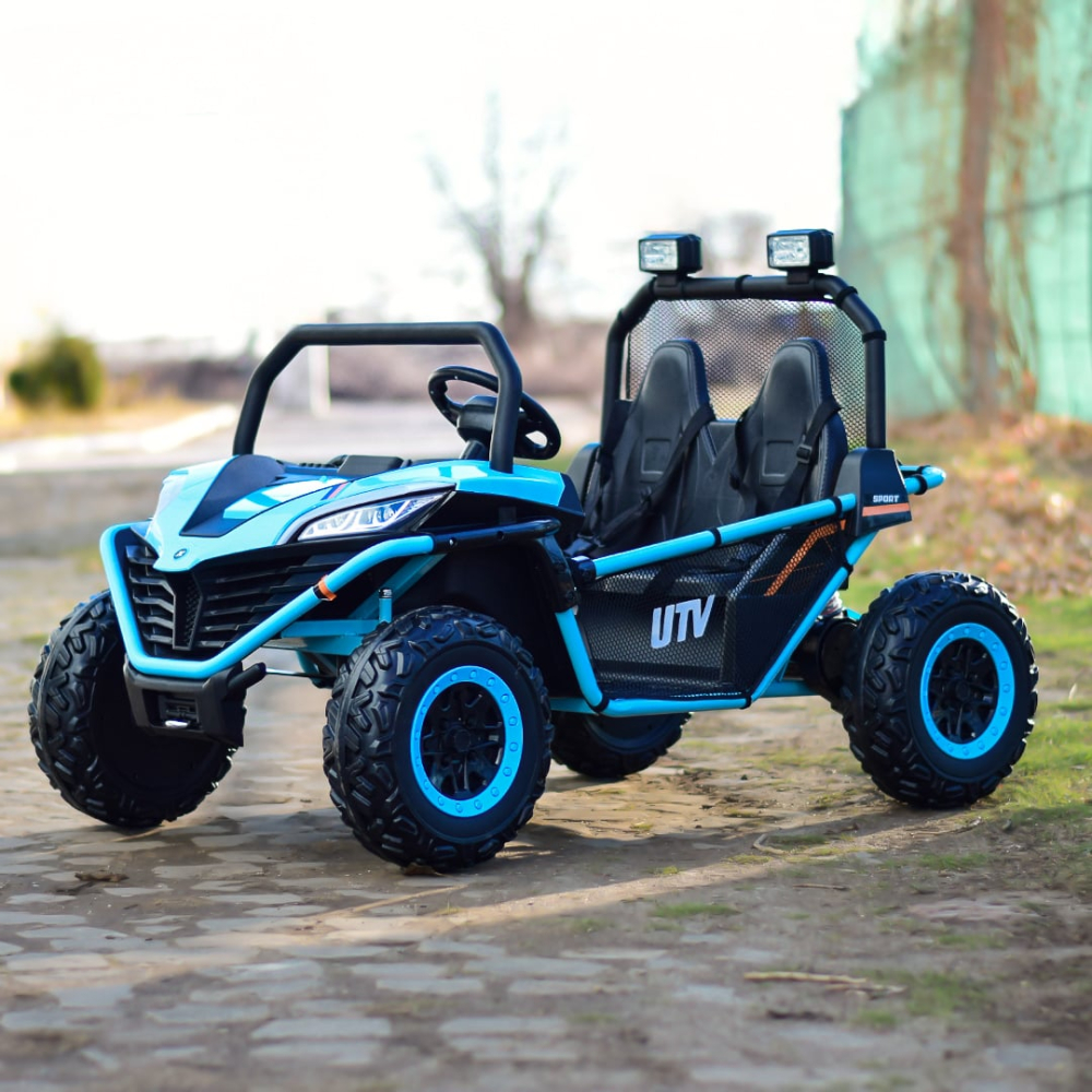 utv electric copii 2 locuri 12v 200w buggy albastru roti eva telecomanda [5]