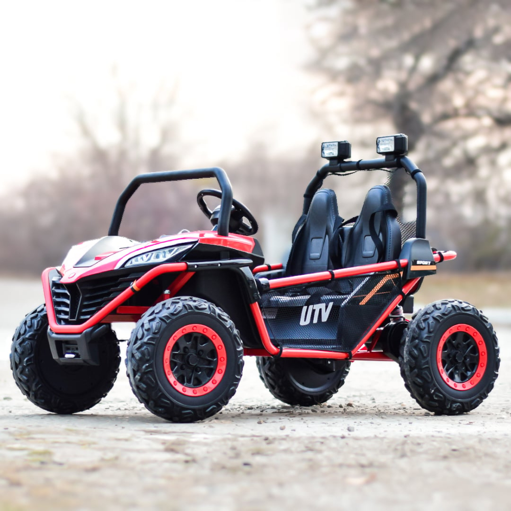 utv electric copii 24v 300w buggy 2 locuri roti eva telecomanda rosu [3]