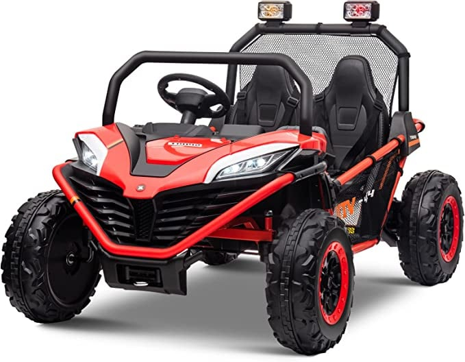 utv electric copii 24v 300w buggy 2 locuri roti eva telecomanda rosu [5]