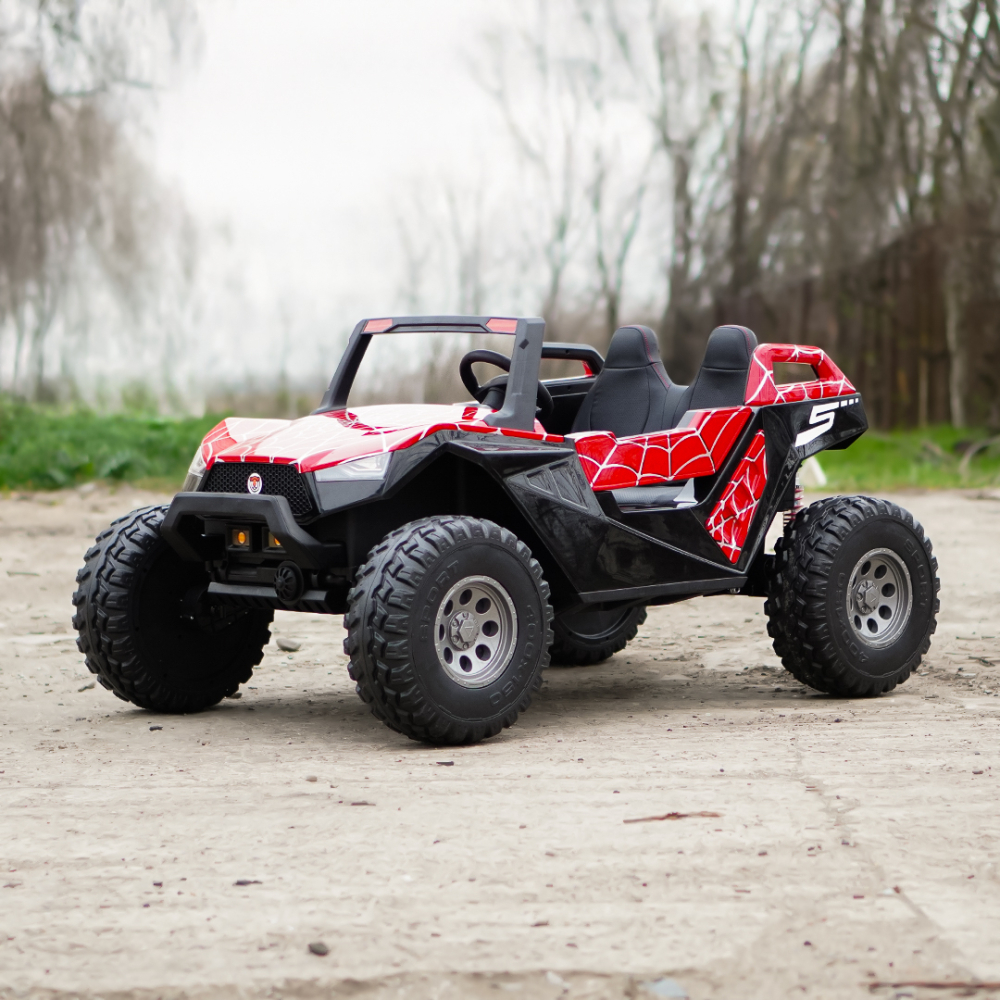 UTV Electric Copii Roșu XXL  4x4, 500W, 24V, 4 Locuri, Roți EVA, Scaun Tapițat, ATV Mașinuță Electrică Premium 3-12 Ani [6]