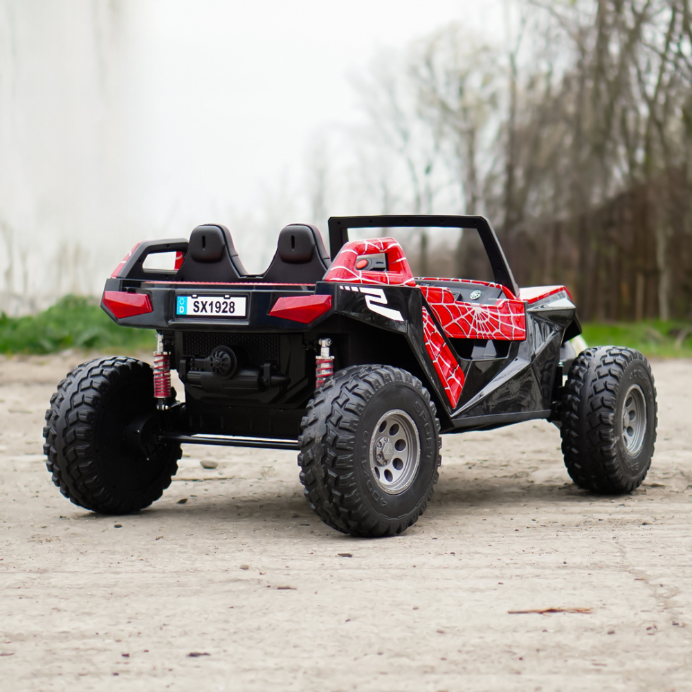 UTV Electric Copii Roșu XXL  4x4, 500W, 24V, 4 Locuri, Roți EVA, Scaun Tapițat, ATV Mașinuță Electrică Premium 3-12 Ani [2]