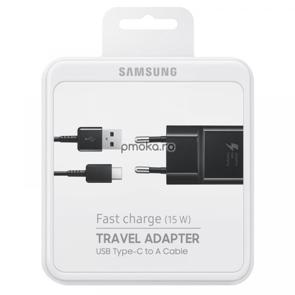 Incarcator retea Samsung Fast Charging + Cablu Type c inclus, Samsung S8, Negru [1]