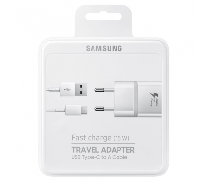 Incarcator retea Samsung Fast Charging + Cablu Type c inclus, Samsung S8 Alb [1]