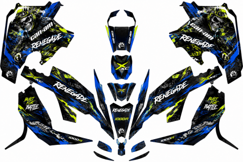 Colant ATV - Kit Colant ATV Can-Am Renegade 1000R Laminat Predecupat Albastru Negru