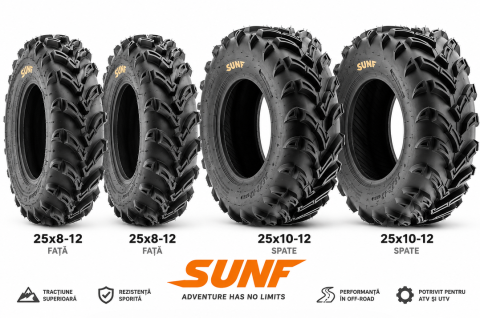 Set 4 Anvelope ATV noroi zapada 25x8-12 + 25x10-12 6PR, SUNF A024 [1]
