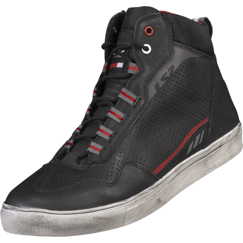 Adidasi Moto și Ghete Moto Urban – Riding Sneakers pentru Motocicletă, Scuter și ATV - Adidași Moto LS2 Zoe Man Boots Black Red din Piele Naturală