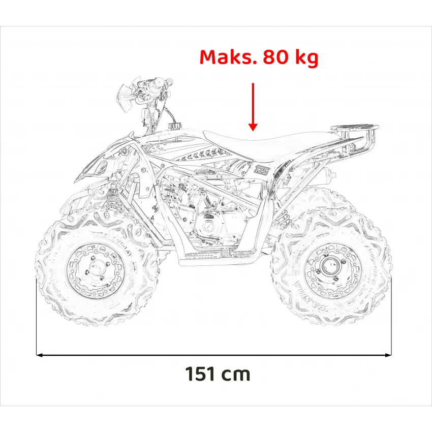 ATV 125cc, 151cm, pana la 55kmh, atv pentru copii, Orange [6]