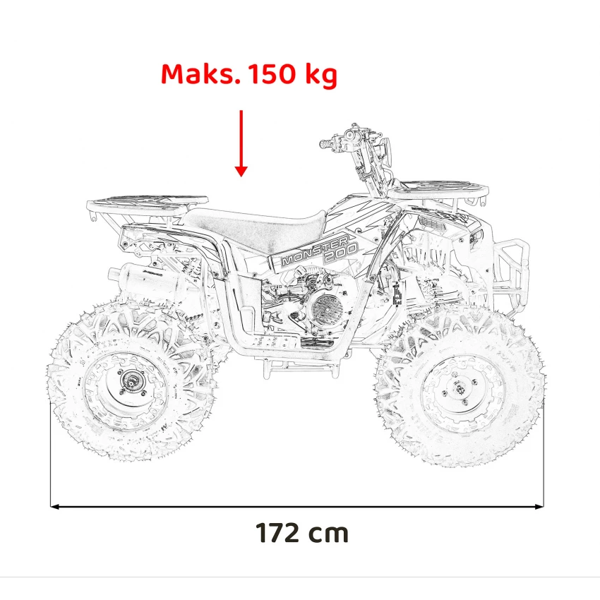 ATV Monster 200cc pe Benzină | ATV Off-Road Puternic pentru Adolescenți și Adulți [7]