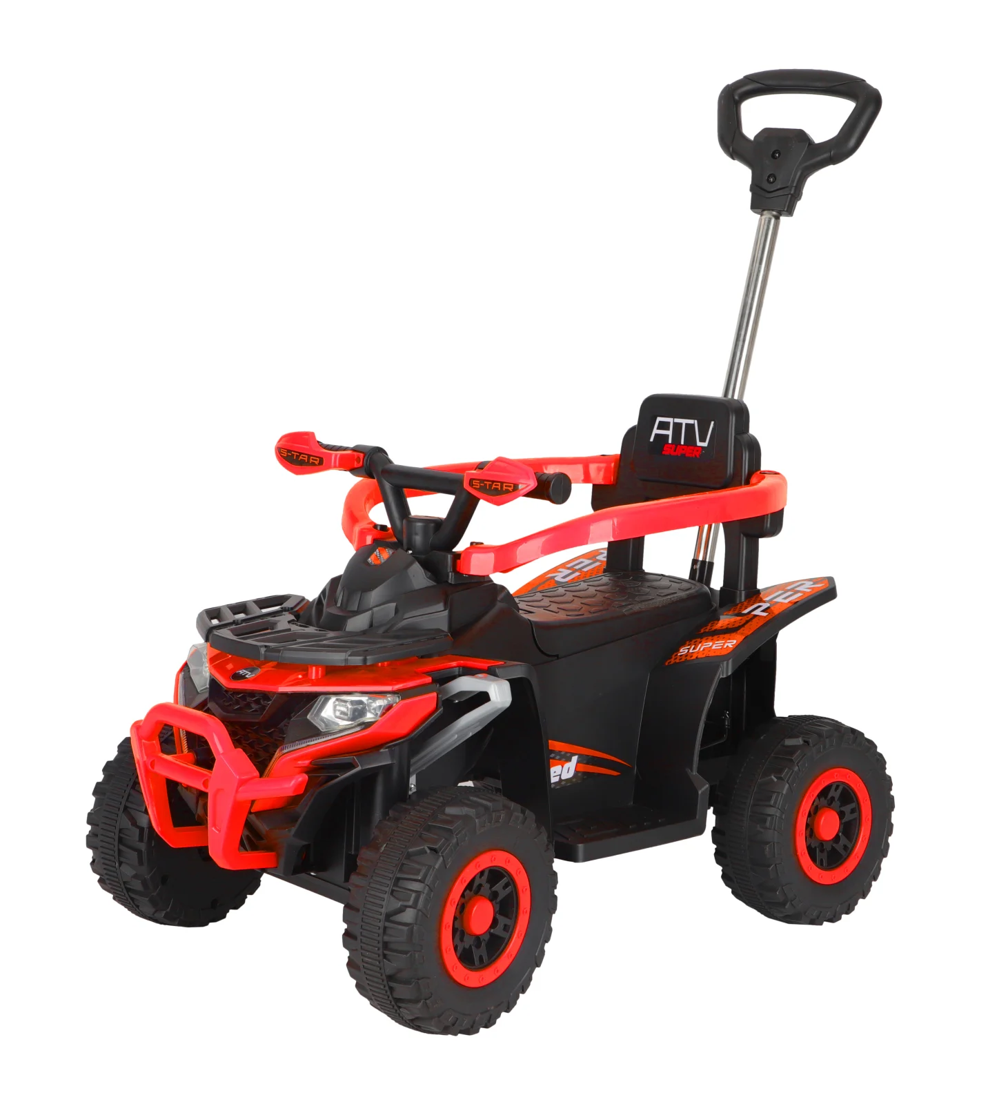 Masinute Electrice pentru Copii - atv electric copii 4 in 1 6v 35w cu maner rosu quad copii