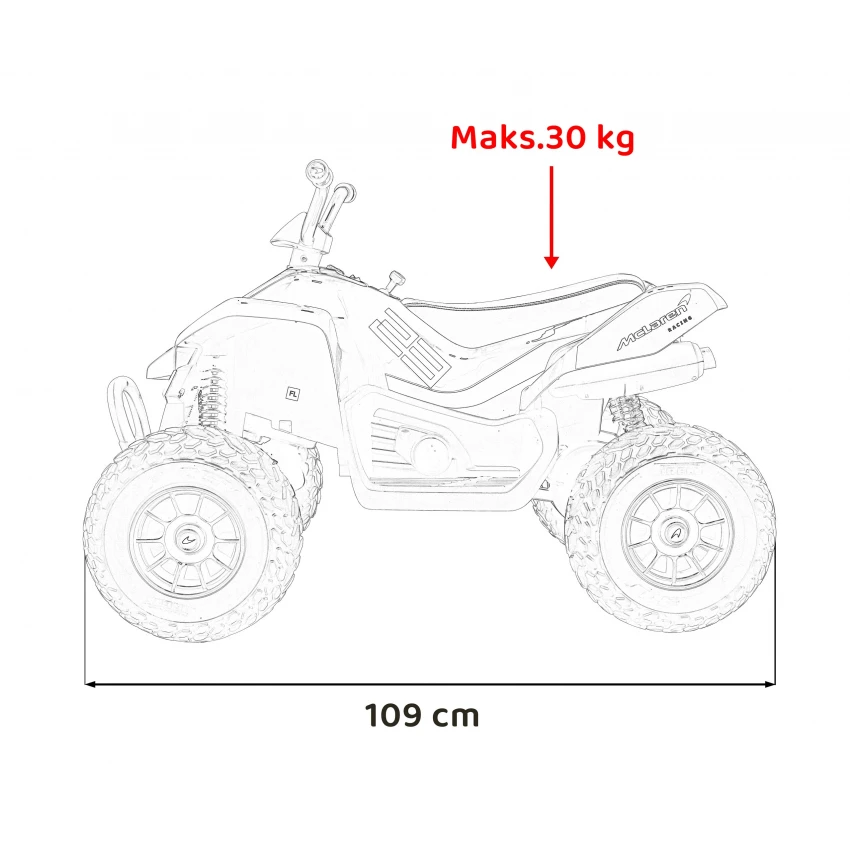 ATV electric copii McLaren MCL35 portocaliu 12V cu telecomandă și roți EVA [8]