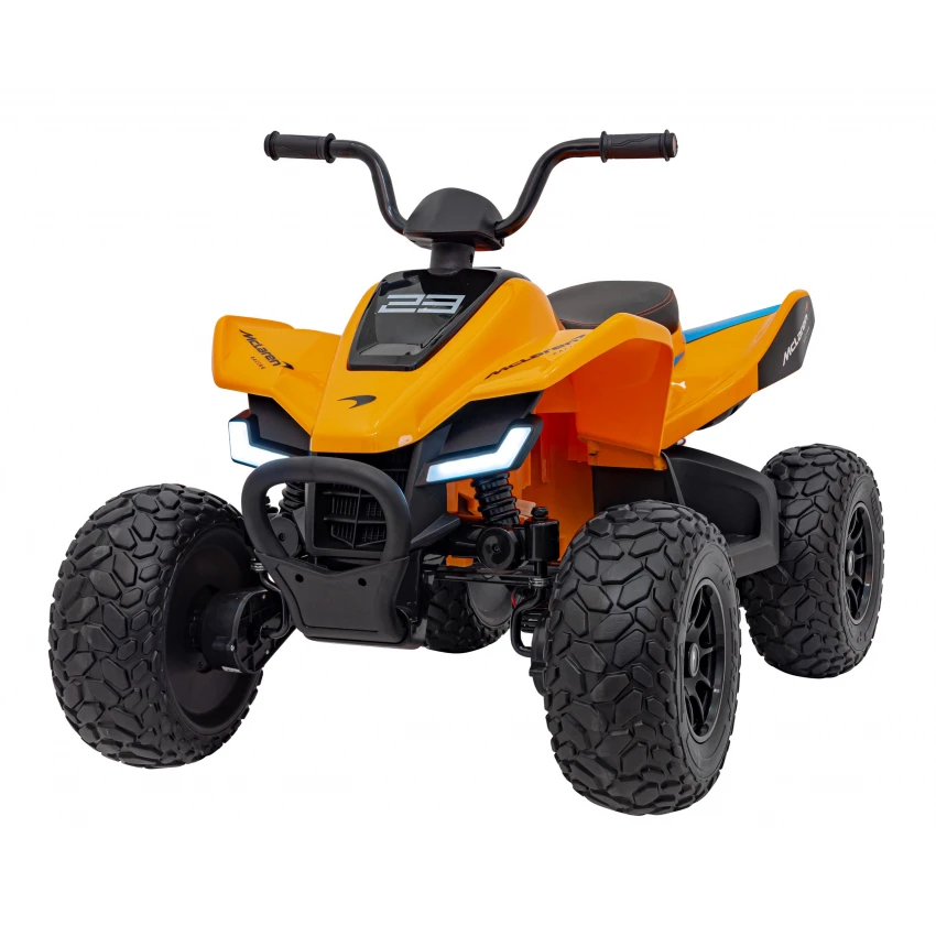 Masinute Electrice pentru Copii - ATV electric copii McLaren MCL35 portocaliu 12V cu telecomandă și roți EVA