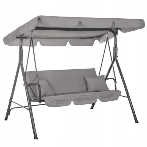 Casa si Gradina - Balansoar gradina, 3 locuri, gri deschis, 170x110x150 cm, Luna