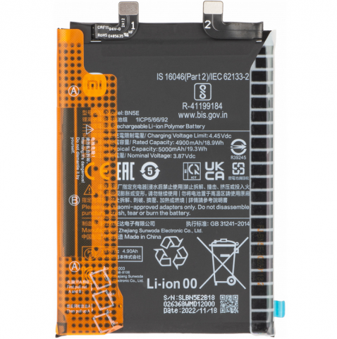 Piese si Componente GSM - Baterie Acumulator Xiaomi Redmi Note 12 Pro 4G / Note 11 Pro 5G / Poco X4 Pro 5G, BN5E, Service Pack 1330102000076