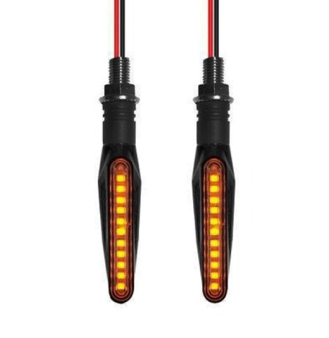 Accesorii Motociclete - Semnalizare moto 12V cu functie de lumina de zi alba si semnalizare galbena