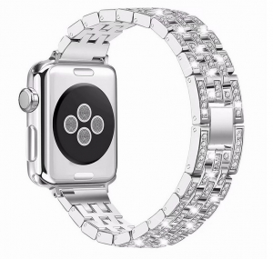 Accesorii - Bratara Apple Watch 3 Watch 4 38/40mm, crystal diamond strap silver