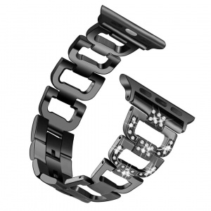 Accesorii Smart Watch - Bratara Apple Watch 3 Watch 4 38/40mm Diamond steel Black