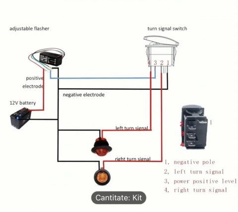 Buton semnalizare cu Releu, Polaris, Canam, Can Am, Cf Moto BUTON SEMNALIZARE UTV ATV [3]