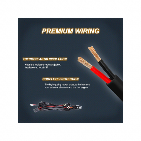 Cablaj Proiectoare Led cu telecomanda, 12v, pentru atv, utv, Polaris/can am/ Cf Moto/ Segway [1]