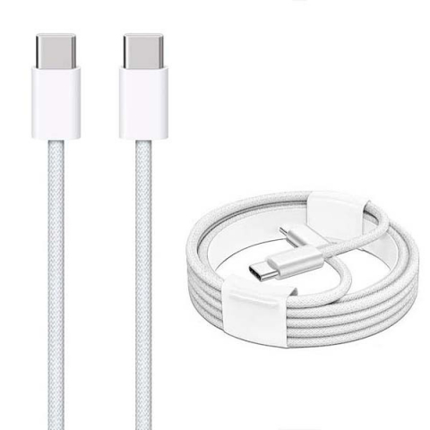Pentru Telefoane Samsung - Cablu date iPhone 15, 60w 1 metru, Usb C la Usb C, Type C la Type C/ iphone 16/ samsung
