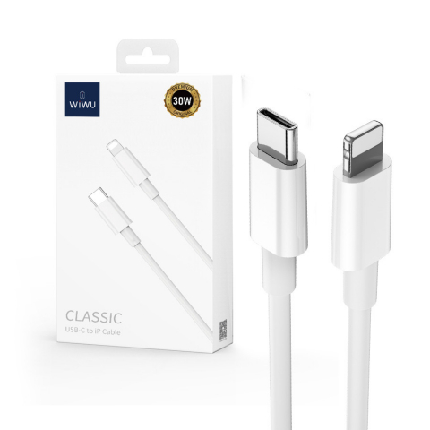 USB A la Lighting - Cablu date iPhone WIWU C008 USB-C Lightning 1,2 m 30W white