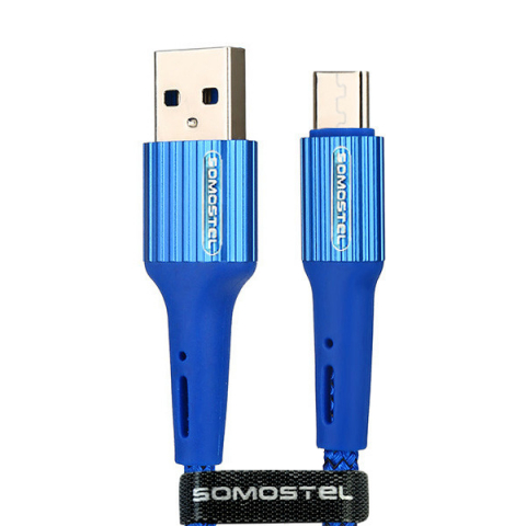 Accesorii - Cablu date Micro USB  3.6A 30W 1m Quick Charge QC3.0 Blue Powerline SMS-BW06