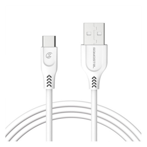 Cablu date Type C - Cablu date Usb A la Type C 2A 3.1A 30W 1m Quick Charge QC3.0 White Powerline SMS-BT09