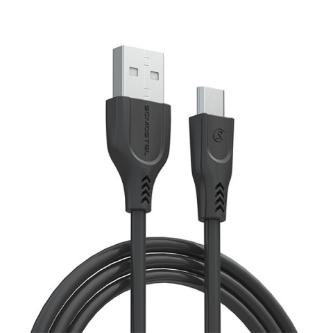 Cablu date Type C - Cablu date Usb A la Type C 3.1A 30W 1m Quick Charge QC3.0 Black Powerline SMS-BT09