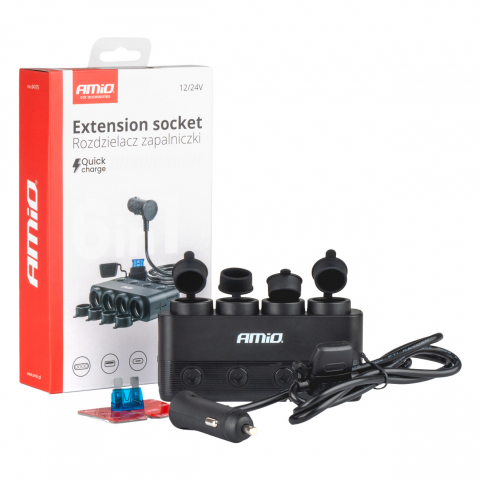 Multiplicator priza Auto Quadruple Extension Socket PD30W QC3.0 12/24V max 216W, maverick, rzr, [1]