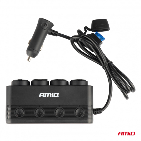 Oglinzi UTV - Multiplicator priza Auto Quadruple Extension Socket PD30W QC3.0 12/24V max 216W, maverick, rzr,