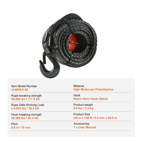 Cablu troliu sintetic 9,5 mm – 30 m – 12 tone [2]