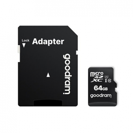 Card de memorie Micro SD Goodram Microcard 64 GB micro SD XC UHS-I class 10 memory card, SD adapter (M1AA-0640R12) [1]
