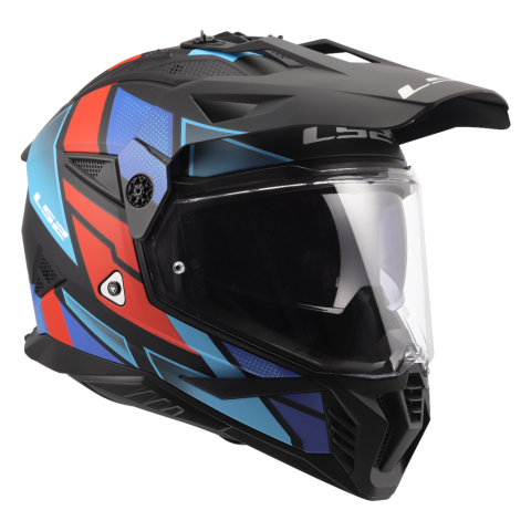 Cască Moto Adventure LS2 MX702 Pioneer II Block Black Red Blue ECE 22.06 [1]