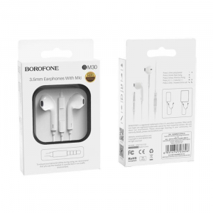 Casti Handsfree - Casti Handsfree Borofone BM30 White, Jack 3.5mm
