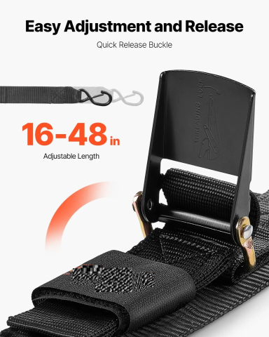 Chinga, Chingi retractabile 121cm, carlige S cu blocare de securitate,680kg, Pachet 2 buc [2]