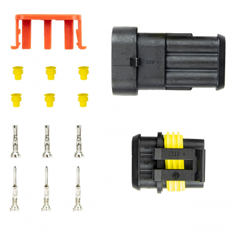 Conectori cu garnitura, atv, offroad, Set mufa mama tata cu 3 fire, cablaj, mufe, can am / polaris / cf moto/ -mufa