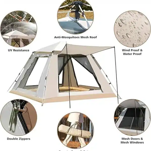 Cort camping 4 persoane impermeabil 200x200 cm [1]