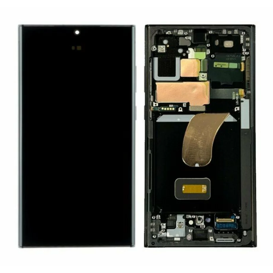 Display-uri si Touchscreen-uri - Display Samsung Galaxy S23 Ultra cu rama , Gray (Negru Mat)