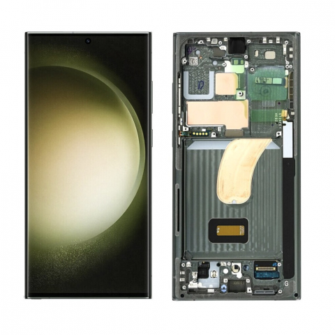 Display-uri si Touchscreen-uri - Display Samsung Galaxy S23 Ultra cu rama , Green