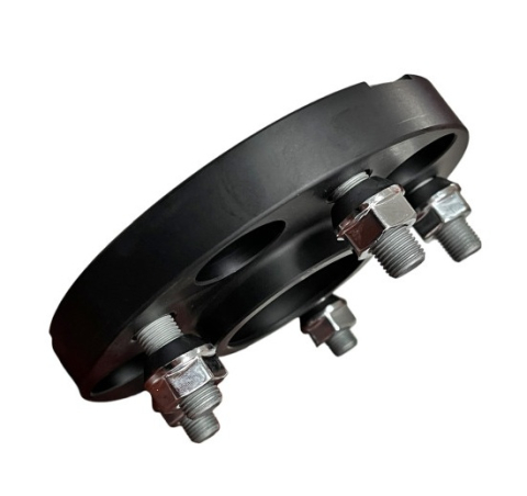 Distantiere - Distantier Janta Auto 30mm 5x114.3, 66.1–66.1, Prindere Dubla M12x1.25, Aluminiu Forjat, Negru - Copie
