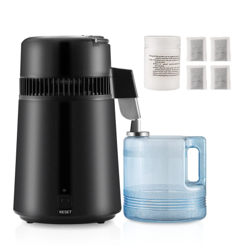 Purificatoare si Distilatoare de Apa - Distilator de Apă 4L 750W Inox | Purificator Apă pentru Acasă, Laborator și Cabinet | Moka GSM